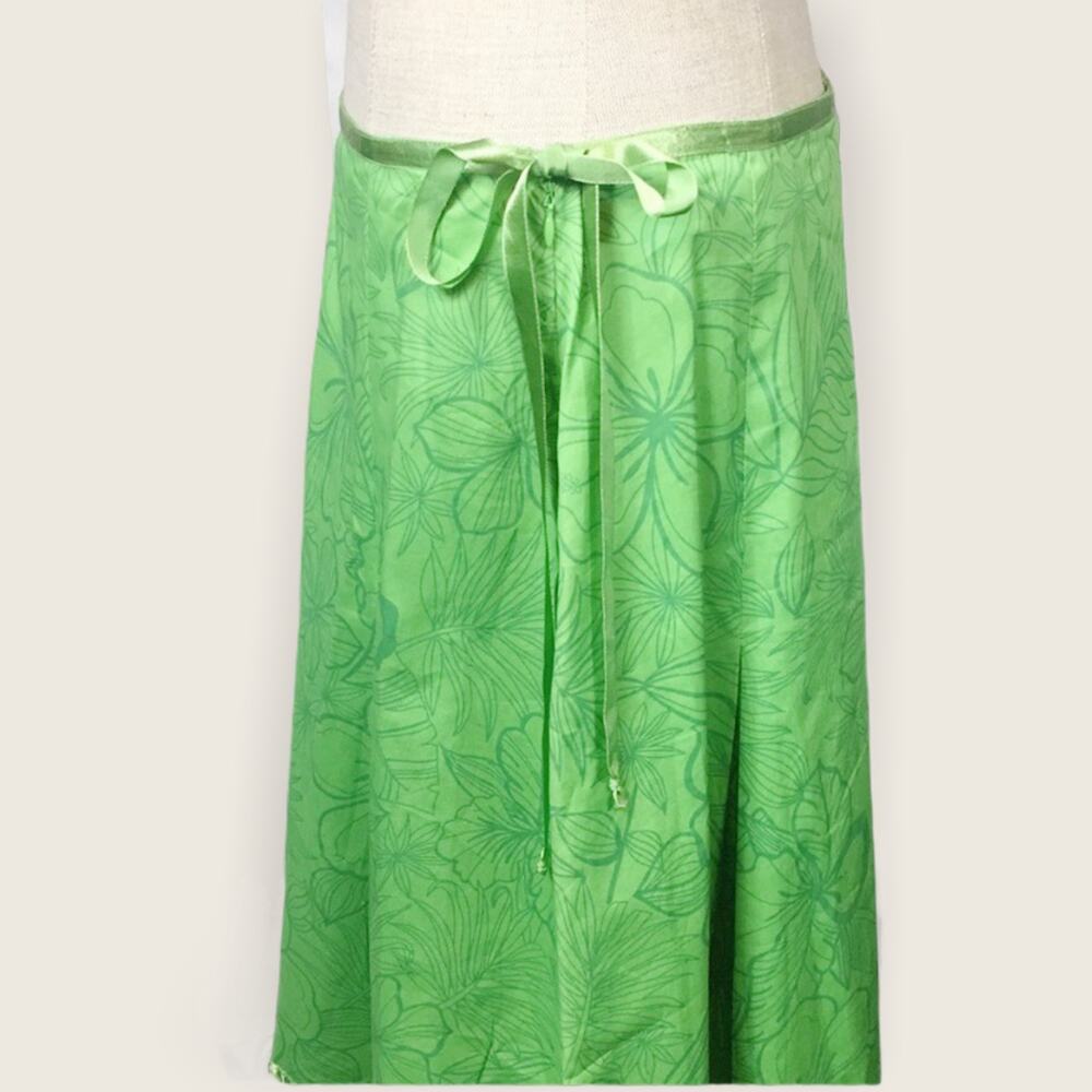 St. John’s bay green floral pleated skirt sz 10 - Picture 3 of 5